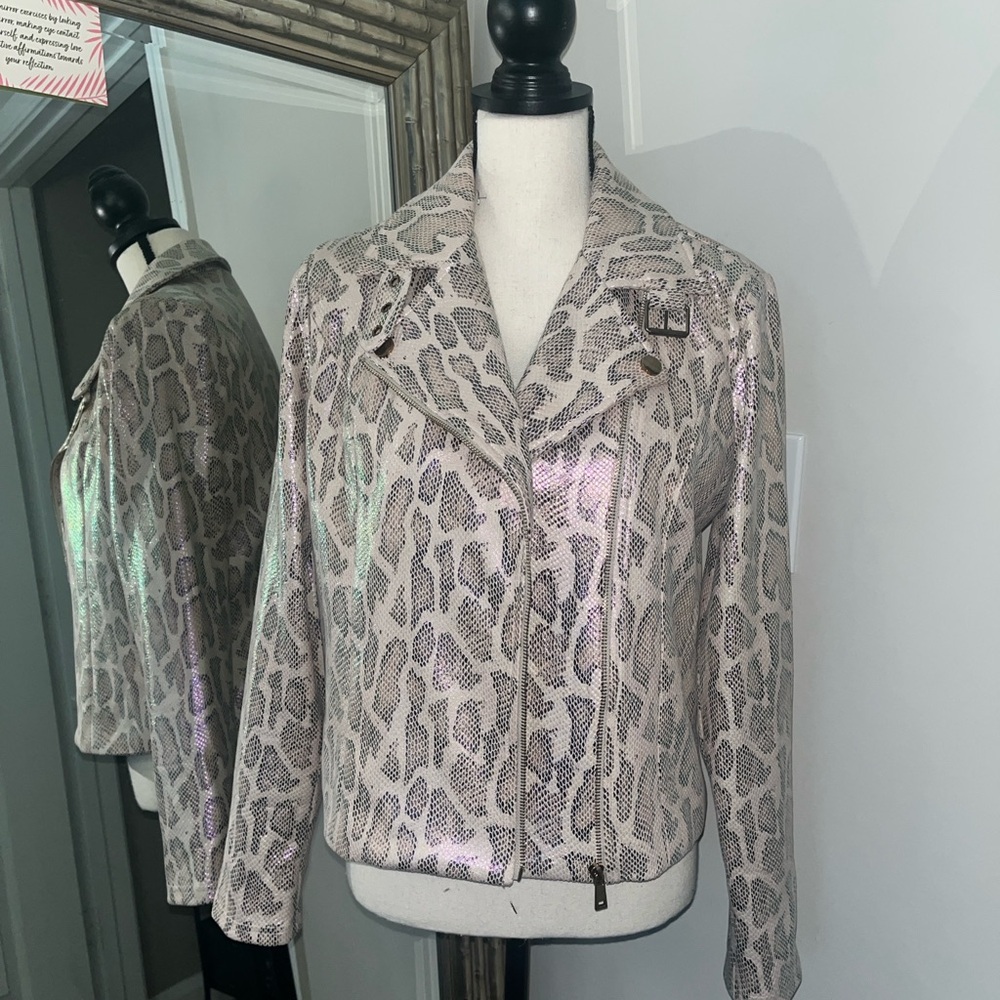 Francesca's Collections Leopard Print Leather Jac… - image 2